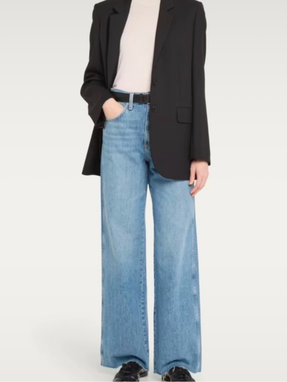 AMO Frida High-Rise Wide Leg Jeans in Light Blue